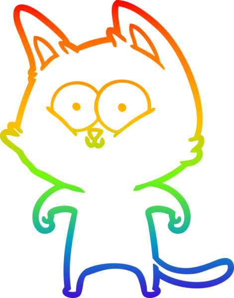 gökkuşağı gradyanı çizimi bir insan tarafından çizilmiş çizgi film kedisi