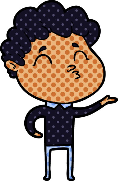 Çizgi film adamı somurtuyor Bir insan tarafından çizilmiş