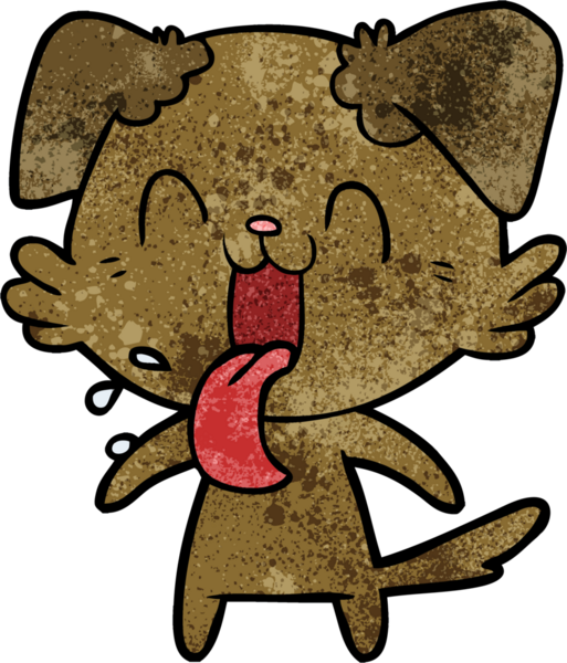 Bir insan tarafından çizilmiş nefes nefese bir köpek.