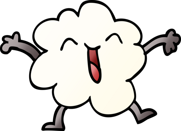 Bir insan tarafından çizilmiş karikatür karalaması etkileyici hava bulutu