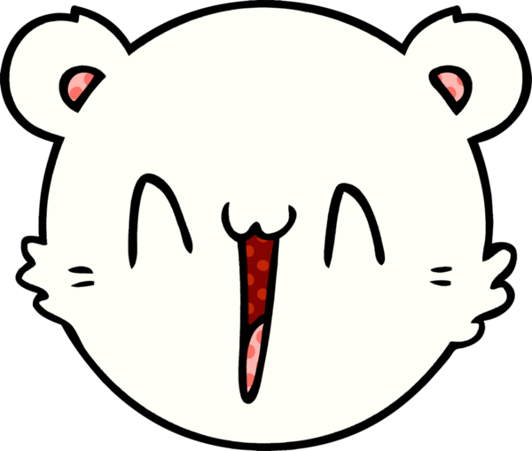 Bir insan tarafından çizilmiş mutlu kutup ayısı karikatürü