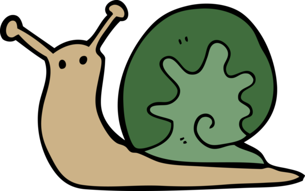 bir insan tarafından çizilmiş karikatür salyangozu