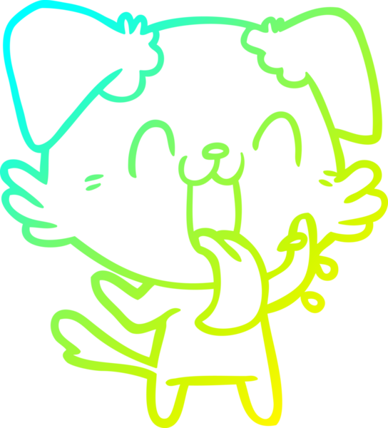 Bir insan tarafından çizilmiş soluyan bir köpeğin soğuk eğimli çizgisi.