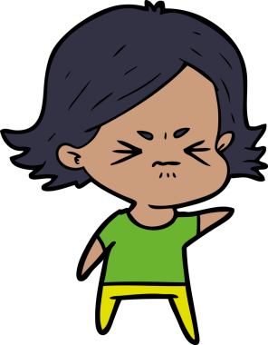 Bir insan tarafından çizilmiş kızgın bir kız.