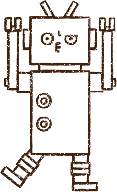 Robot Kömür Bir insan tarafından çizilmiş