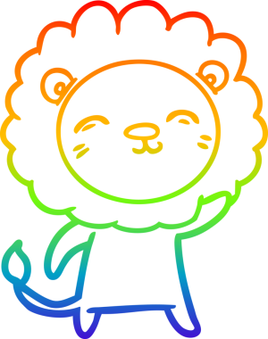 gökkuşağı gradyan çizgi çizimi bir insan tarafından çizilmiş bir aslan