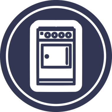 Mutfak ocağı dairesel simgesi bir insan tarafından çizilmiş.