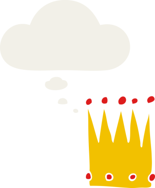 Düşünce baloncuğu olan basit bir taç insan tarafından çizilmiş.