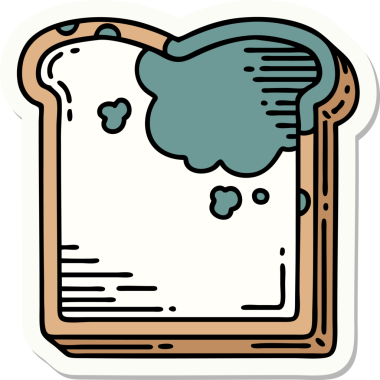 Bir insan tarafından çizilmiş geleneksel küflü ekmek stili dövme çıkartması.