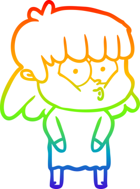 gökkuşağı gradyan çizimi bir insan tarafından çizilmiş bir çizgi film ıslık kızı