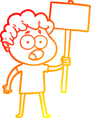 Bir insan tarafından şaşırtılarak çizilen çizgi film karakterinin sıcak çizgi çizimi.