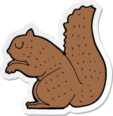 Bir insan tarafından çizilmiş bir sincap çıkartması.