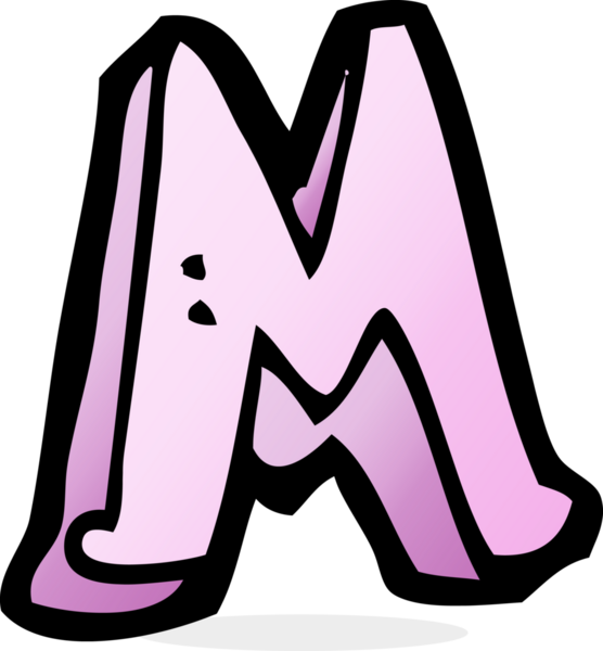 Bir insan tarafından çizilmiş M harfi.