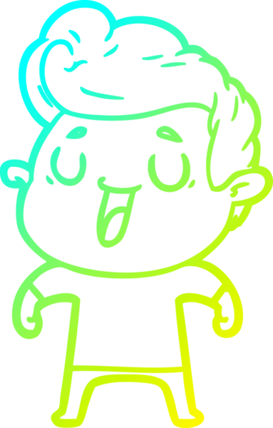 Bir insan tarafından çizilmiş mutlu bir çizgi film karakteri çizimi.