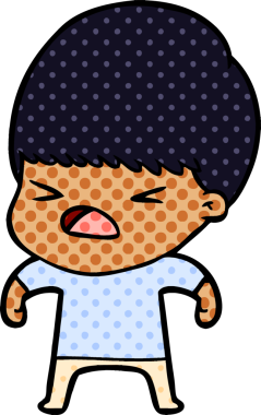 Çizgi film bir insan tarafından çizilmiş stresli adam