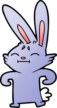 Bir insan tarafından çizilmiş çizgi film tavşanı