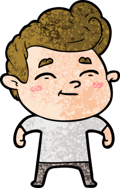 Bir insan tarafından çizilmiş mutlu çizgi film adamı.