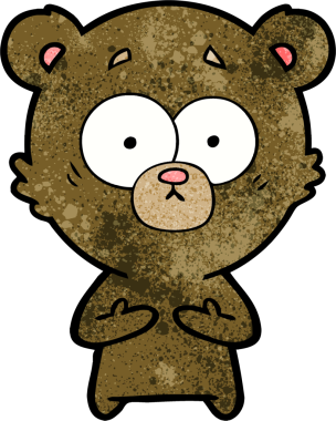 Bir insan tarafından çizilmiş sürpriz ayı karikatürü