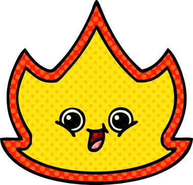 Bir insan tarafından çizilmiş çizgi roman tarzı bir ateş.