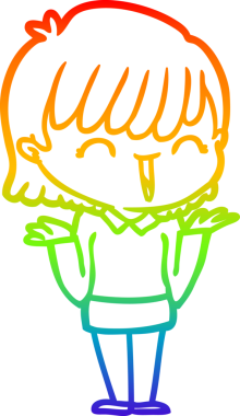 gökkuşağı gradyan çizimi bir insan tarafından çizilmiş bir karikatür kadın