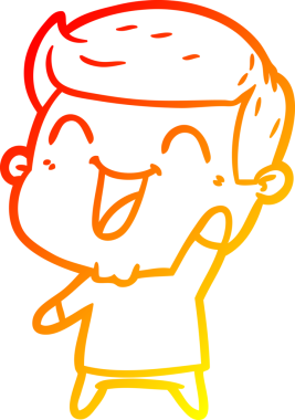 Bir insan tarafından çizilmiş gülen çizgi film karakterinin sıcak çizgi çizimi