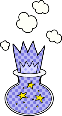 bir insan tarafından çizilmiş sihirli iksir.