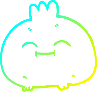 Bir insan tarafından çizilmiş mutlu bir sebze kökü çizgi çizimi.