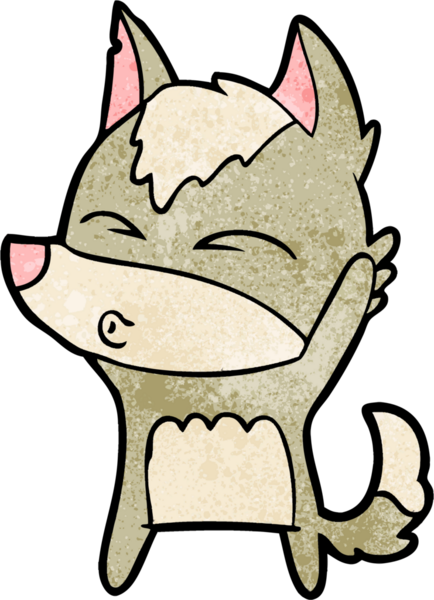 Bir insan tarafından çizilmiş bir kurt düdüğü.