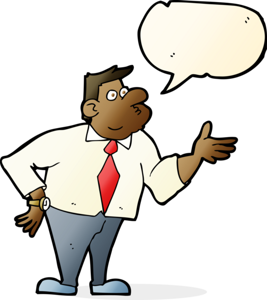 karikatür işadamı bir insan tarafından çizilmiş konuşma balonuyla soru soruyor