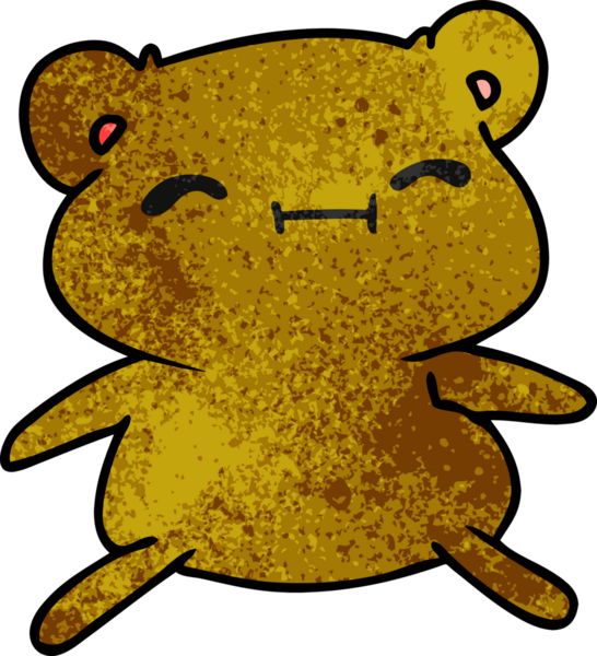 desenli çizgi film çizimi kawaii bir insan tarafından çizilmiş sevimli oyuncak ayı