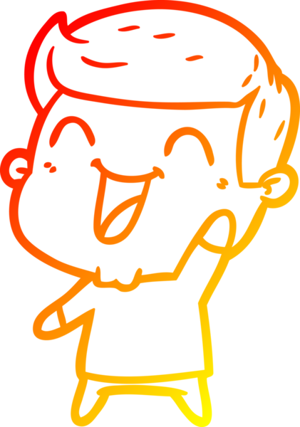 Bir insan tarafından çizilmiş gülen çizgi film karakterinin sıcak çizgi çizimi