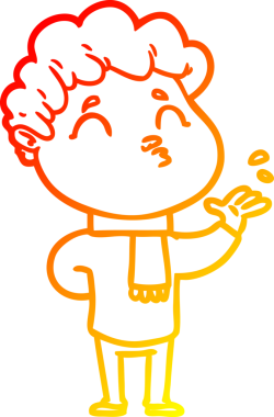 Bir insan tarafından çizilen çizgi film karakterinin sıcak çizgi çizimi