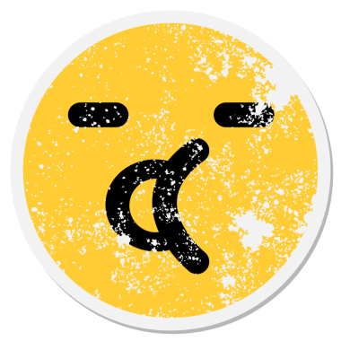 Bir insan tarafından çizilmiş basit bir yüz dairesel çıkartması