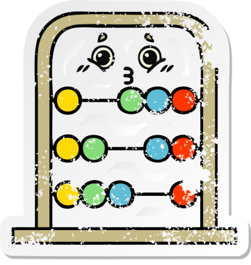 Bir insan tarafından çizilmiş şirin bir abaküsün sıkıntılı çıkartması.