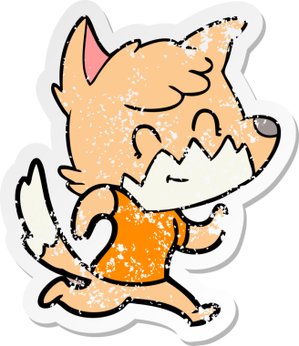 Bir insan tarafından çizilmiş karikatür dostu tilkinin sıkıntılı çıkartması.