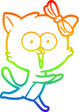 gökkuşağı gradyanı çizimi bir insan tarafından çizilmiş çizgi film kedisi