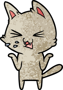 Bir insan tarafından çizilmiş kedi tıslaması.