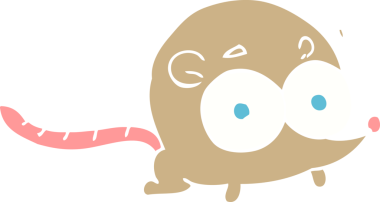 Bir insan tarafından çizilmiş bir farenin düz renk çizimi