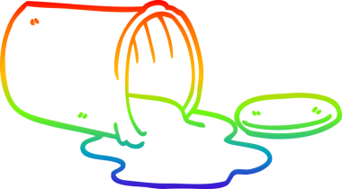 Bir insan tarafından çizilmiş gökkuşağı gradyan çizgi çizimi