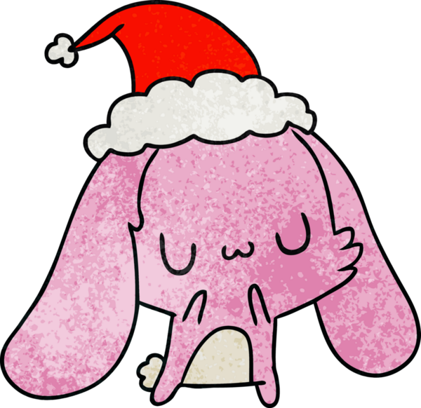 Bir insan tarafından çizilmiş kawai tavşanının el yapımı karikatürü.