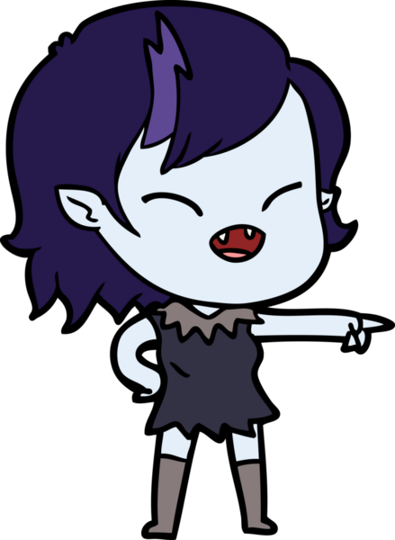 Çizgi filmdeki vampir kız bir insan tarafından çizilmiş.