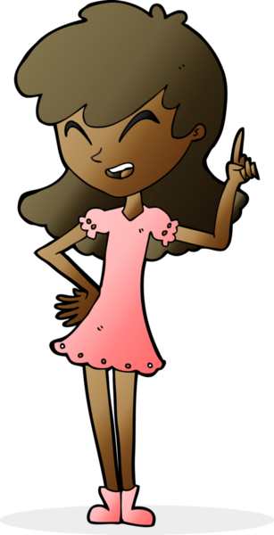 Çizgi film kızı bir insan tarafından çizilmiş.