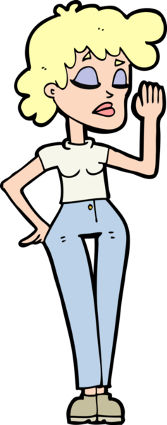 Bir insan tarafından çizilmiş karikatür kadını görmezden geliyor.