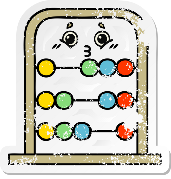Bir insan tarafından çizilmiş şirin bir abaküsün sıkıntılı çıkartması.