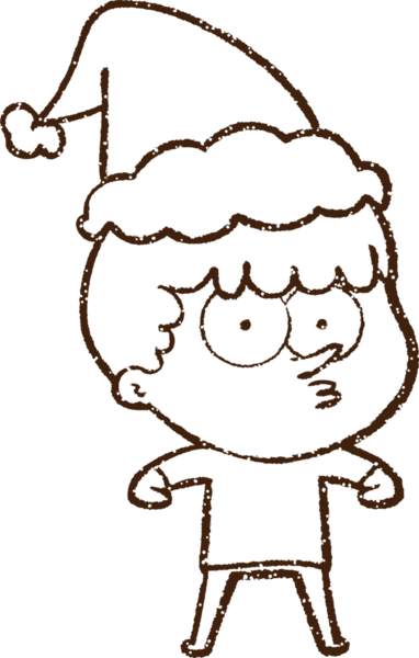 Bir insan tarafından çizilmiş Noel Adamı Kömürü
