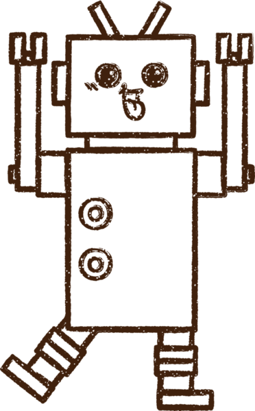 Robot Kömür Bir insan tarafından çizilmiş