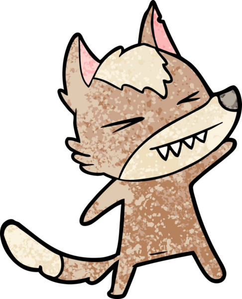 Bir insan tarafından çizilmiş kızgın kurt çizgi filmi.