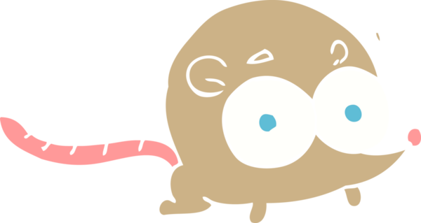 Bir insan tarafından çizilmiş bir farenin düz renk çizimi