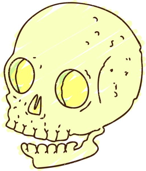 Ürkütücü Kafatası Tebeşiri Bir insan tarafından çizilmiş