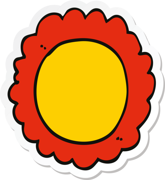 Bir insan tarafından çizilmiş karikatür çiçeğinin çıkartması.